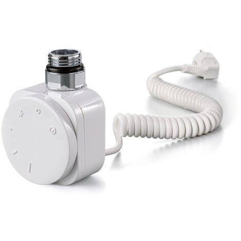 Kibath Temostato con resistencia SECATOALLAS redondo de 600W acabado BLANCO mate fabricado en ABS