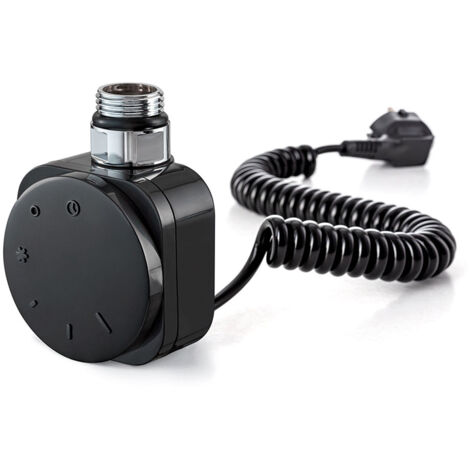 Kibath Temostato con resistencia SECATOALLAS redondo de 600W acabado NEGRO mate fabricado en ABS