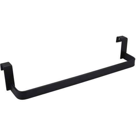 Kibath Toallero sin taladros de 29 cm acabado negro mate fabricado en acero inoxidable