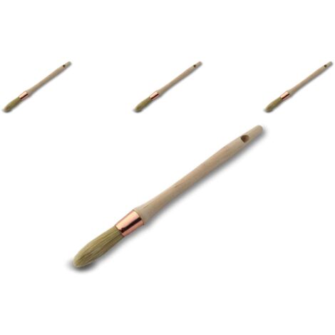 KIBROS 371D1530cx3  Set di 3  Pennello per pollice  Spazzola rotonda in seta bianca  Ø 15 mm  Pittura ristrutturazione persiana battiscopa angolare