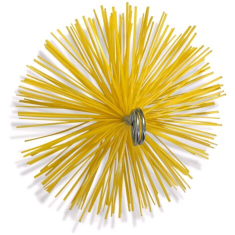 Kibros – Hérisson rond nylon pour ramonage – Embout acier fileté M12 x 1,75 mm – Ø 200 mm pour conduits gainés et non gainés