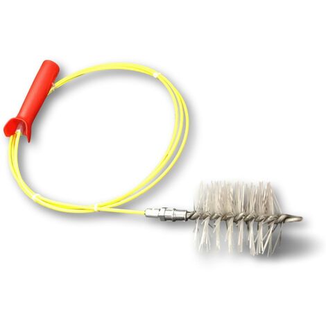 Kibros – Kit ramonage poêle à granulés 80 mm – Brosse hérisson synthétique – Longueur 3 mètres – Nettoyage efficace conduits