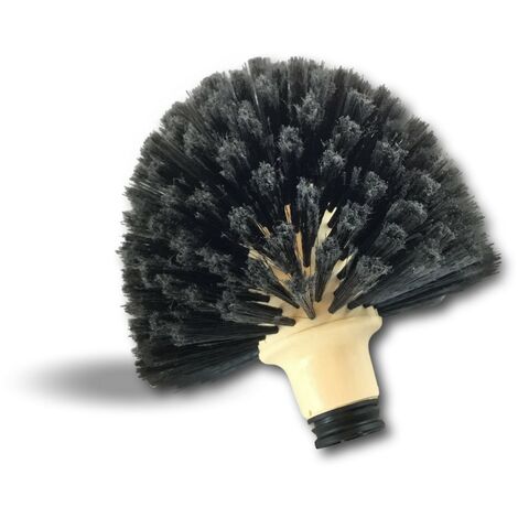Kibros – Tête de loup brosse boule Ø 180 mm – Poils en vinyl fins pour nettoyage efficace – Compatible avec manches extensibles