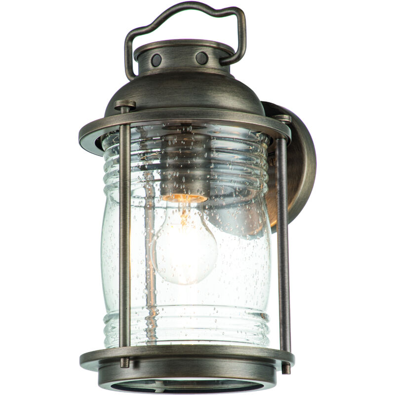 Industrial Wandlaterne ashland bay für Innen & Außen, Bronze Höhe 35cm