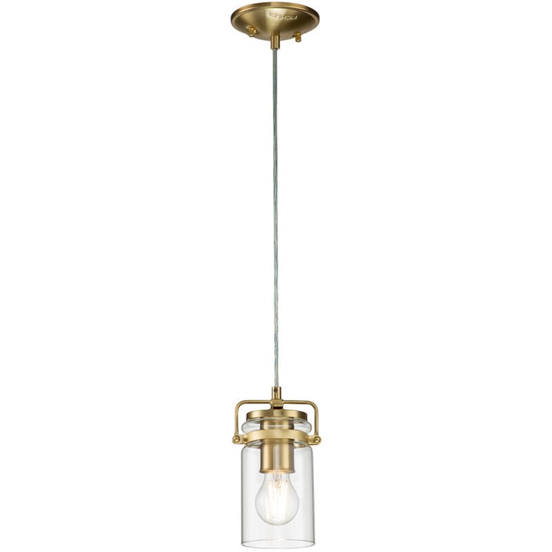 Elstead Kichler Brinley Dome Pendelleuchte aus gebürstetem Messing