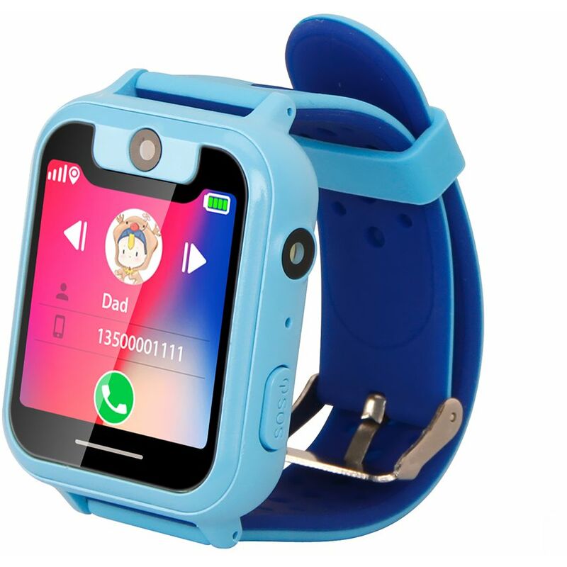 

Kid Smart Watch Phone para ninos, ninas, ninos, LBS, posicionamiento, rastreador, localizador 1.54,Azul
