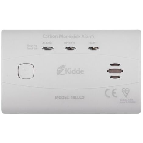 Kidde 10LLCO - 10 Year Longlife Battery Operated Carbon Monoxide Alarm 10 year warranty