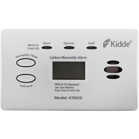 Kidde K7DCO - Kitemarked Carbon Monoxide Alarm with Digital Display and 10 Year Warranty