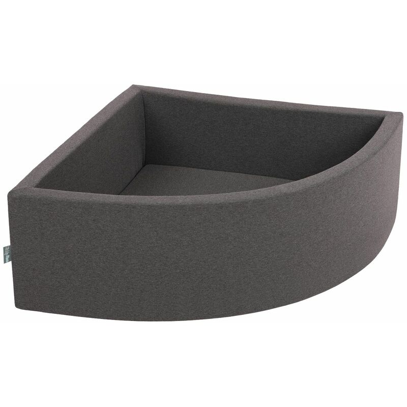 

90X30/SIN Bolas Piscina Para Ninos Cuarto Angular Hecha En La UE, Gris Oscuro - grisOs:gris/blanco/turquesa - Kiddymoon