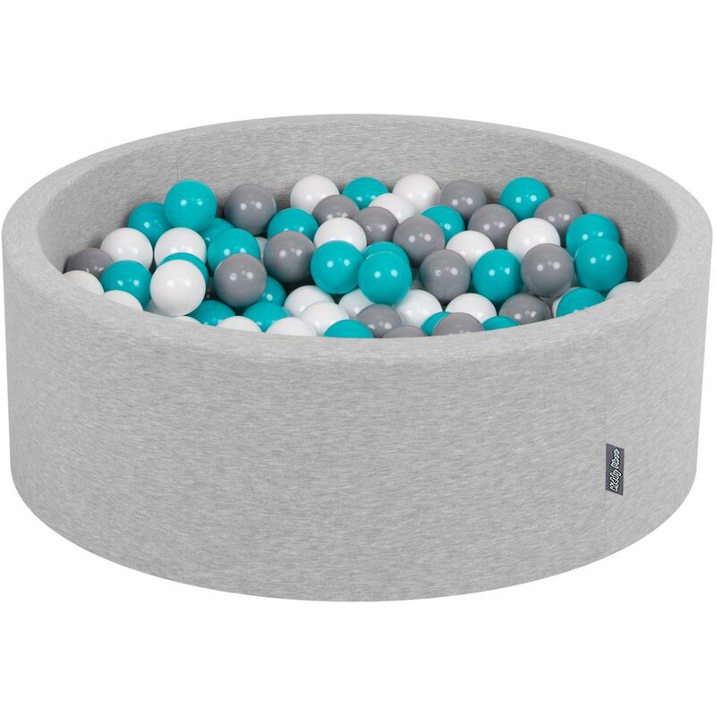 

90X30cm/200 Bolas ∅ 7Cm Piscina De Bolas Para Ninos Hecha En La UE, Gris Clr:Gris/Blanco/Turquesa - gris clr:gris/blanco/turquesa - Kiddymoon