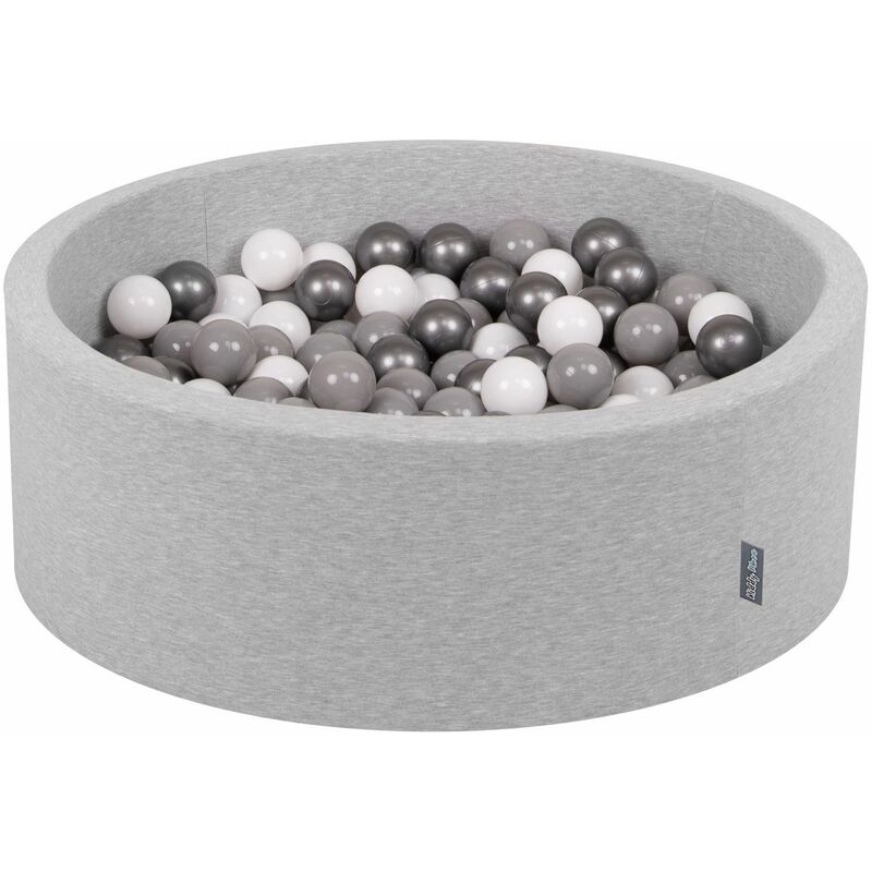 

KiddyMoon 90X30cm/200 Bolas ∅ 7Cm Piscina De Bolas Para Ninos Hecha En La UE, Gris Clr:Blanco/Gris/Plata - gris clr:blanco/gris/plata