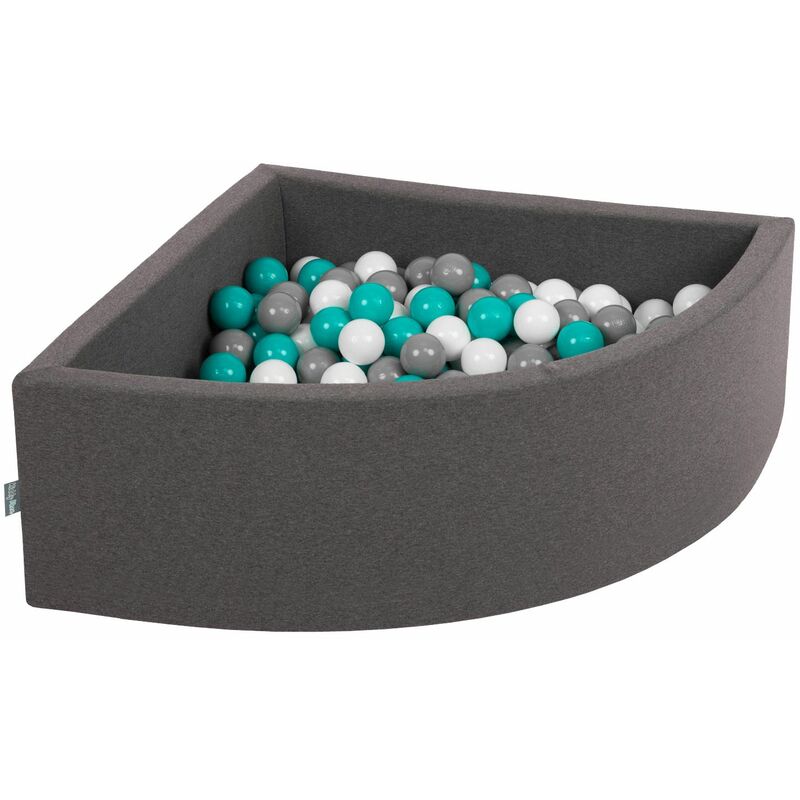 

90X30cm/200 Bolas Piscina De Bolas ∅ 7Cm Para Ninos Cuarto Angular Hecha En La UE, Grisos:Gris/Blanco/Turquesa - grisOs:gris/blanco/turquesa