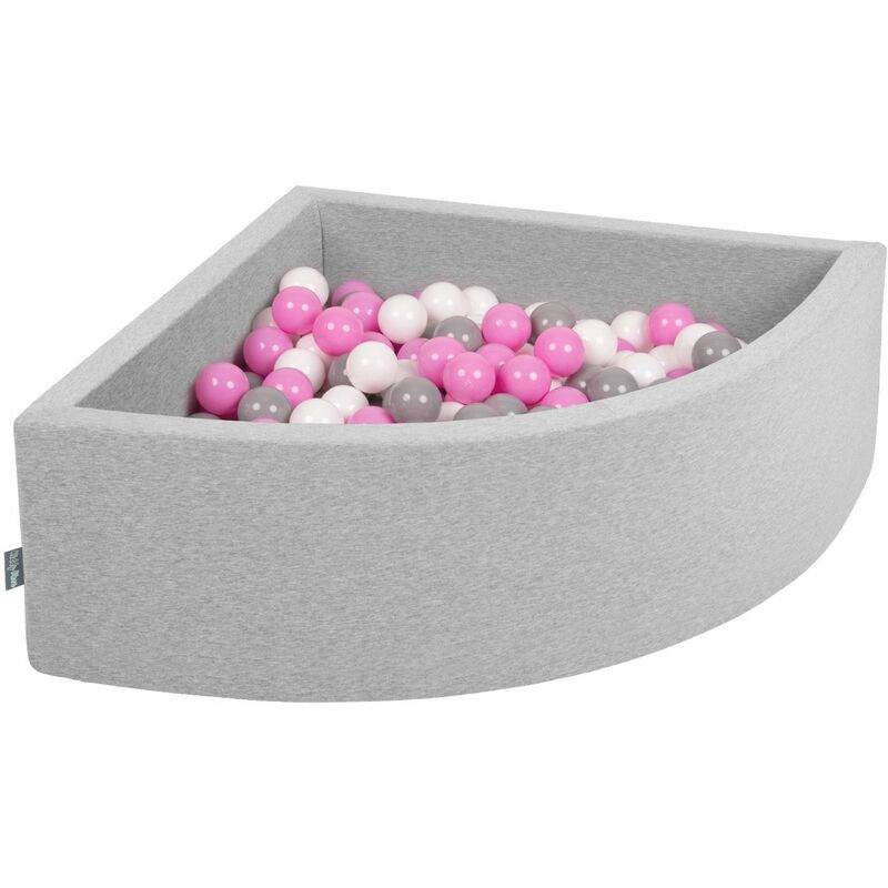 

90X30cm/200 Bolas Piscina De Bolas ∅ 7Cm Para Ninos Cuarto Angular Hecha En La UE, Grisclr:Gris/Blanco/Rosa - grisClr:gris/blanco/rosa - Kiddymoon