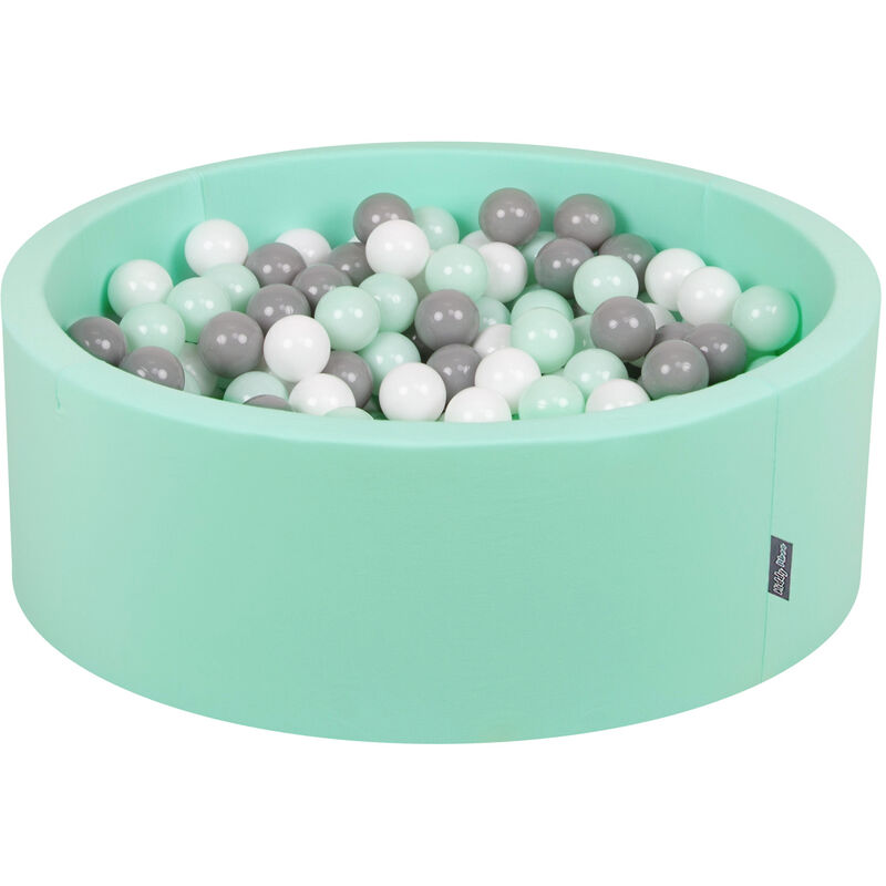 

90X30cm/300 Bolas ∅ 7Cm Piscina De Bolas Para Ninos Hecha En La UE, Menta:Blanco/Gris/Menta - menta:blanco/gris/menta - Kiddymoon