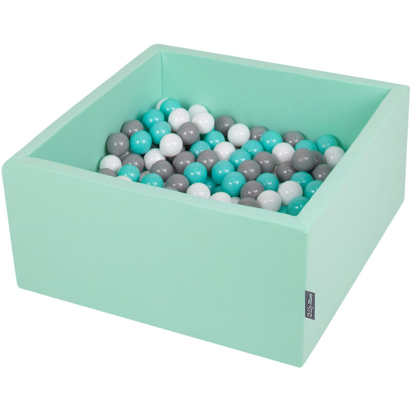 

90X40cm/300 Bolas ∅ 7Cm El Cuadrado Piscina De Bolas Para Ninos Hecha En La UE, Menta:Blanco/Gris/Turquesaclr - menta:blanco/gris/turquesaClr