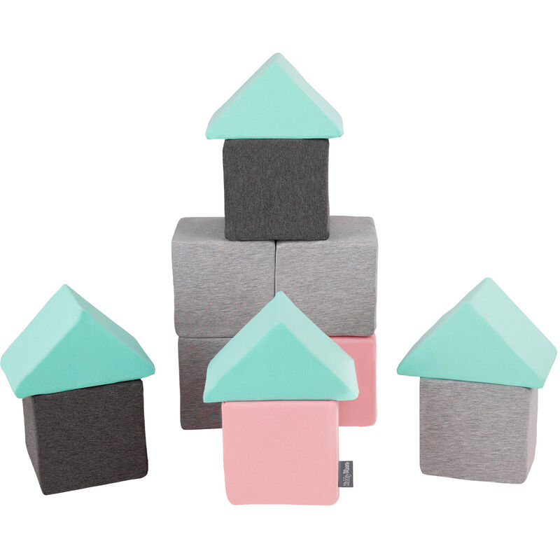 

Bloques Blandos 12 Piezas Para Niños 14Cm, Mix:Gris Claro/Gris Oscuro/Rosa/Menta - mix:gris claro/gris oscuro/rosa/menta - Kiddymoon