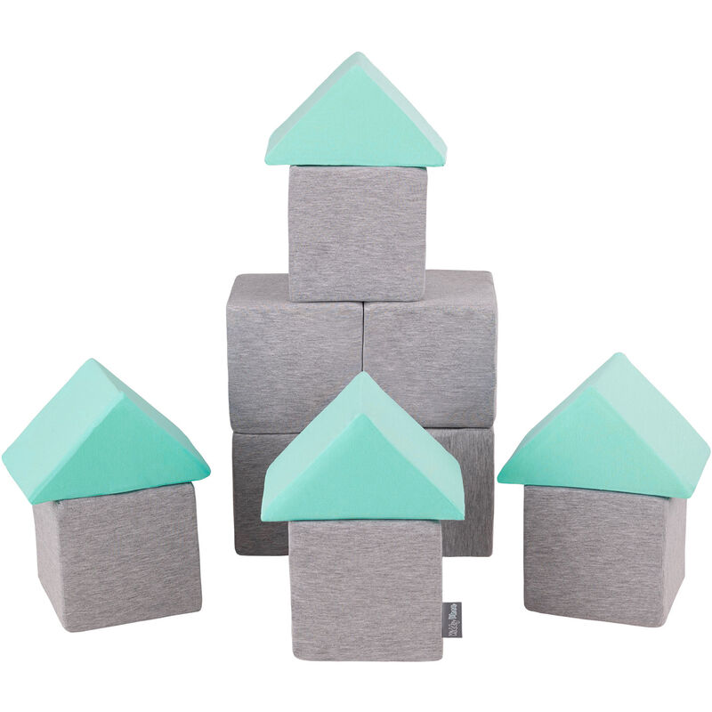 

Bloques Blandos 12 Piezas Para Niños 14Cm, Mix:Gris Claro/Menta - mix:gris claro/menta - Kiddymoon