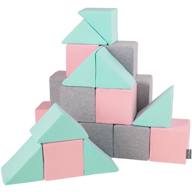 

Bloques Blandos 24 Piezas Para Niños 14Cm, Mix:Gris Claro/Rosa/Menta - mix:gris claro/rosa/menta - Kiddymoon