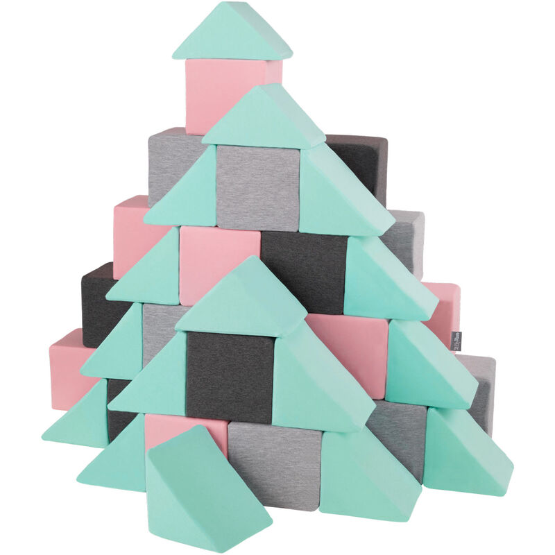 

Bloques Blandos 48 Piezas Para Niños 14Cm, Mix:Gris Claro/Gris Oscuro/Rosa/Menta - mix:gris claro/gris oscuro/rosa/menta - Kiddymoon