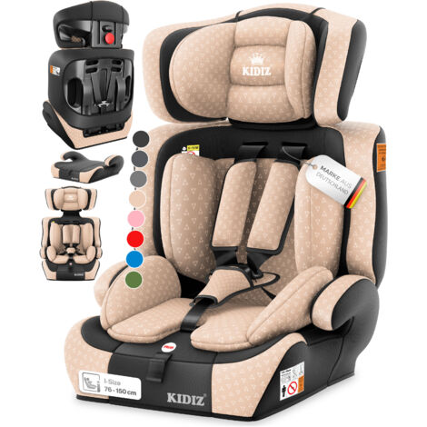 KIDIZ® Autokindersitz Kindersitz Kinderautositz  Autositz Sitzschale  9 kg - 36 kg 1-12 Jahre  Gruppe 1/2 / 3  universal  zugelassen nach ECE R129/03   Beige