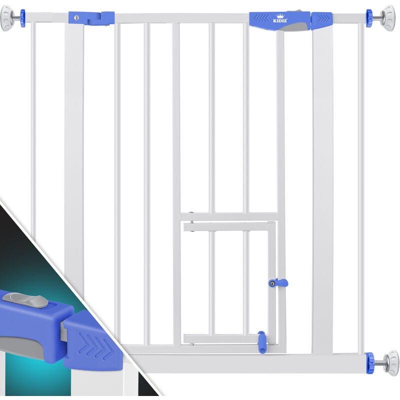 Image of Kesser - cancello di sicurezza per porte, cancello di sbarramento per scale, cancello per bambini, con porta per cani e gatti, per animali domestici,