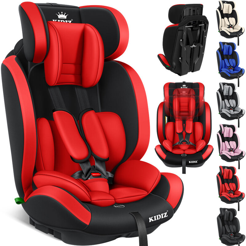 Kidiz - Siège auto Siège auto pour enfants groupe 1+2+3 9-36 kg ceinture de sécurité 5 points Siège auto Siège enfant Appuie-tête réglable Evolutif