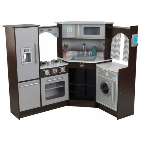 COSTWAY Cucina Giocattolo Per Bambini, Cucina di Legno con Accessori da  Cucina, Set Cucina con Pentole e Utensili per Cucinare, Bianco