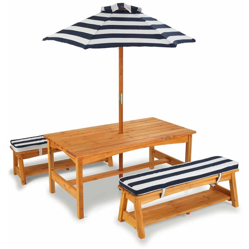 Kidkraft Gartentischset Mit Bank Fur Kinder Marineblau Holz 00106