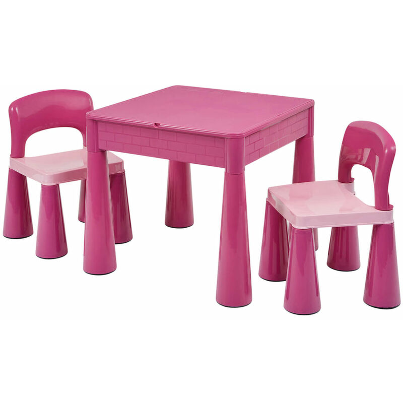 5-in-1 Activity Play Table and 2 Chairs Set, Sand and Water Play Table, Pink - Pink - Liberty House Toys