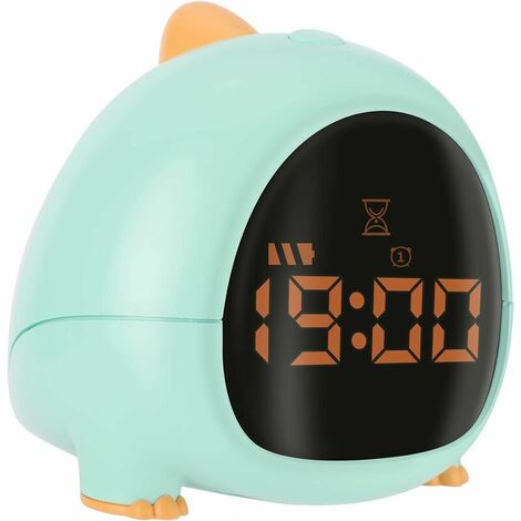 Kids Alarm Clock Digital Alarm Clock with USB Charging Cable Dinosaur Alarm Clock with Dual Alarm, Snooze, Digital Display, Nap Timer, Adjustable Volume for Heavy Sleeping Kids