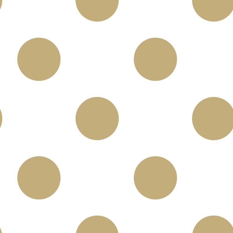 

Papel de pared Dotty Gold blanco y dorado 100105 - Oro - Kids At Home