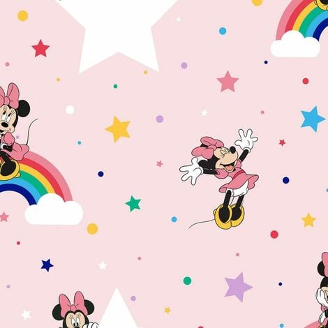 Kids at Home Papel pintado Rainbow Minnie rosa Noordwand - Rosa