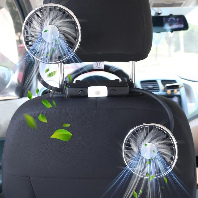 Image of Kids Backseat Fan, Dual Head with&hellip;