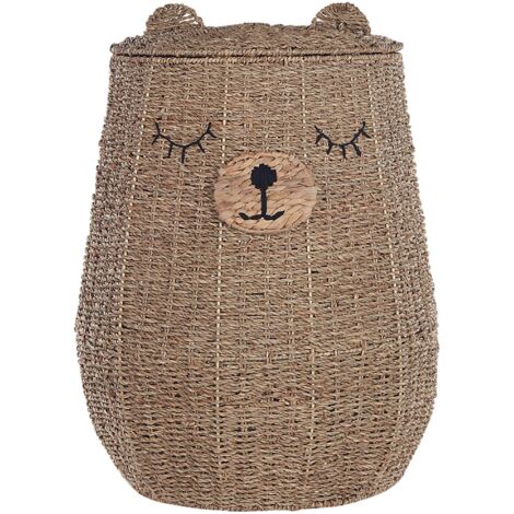 Kids Basket Teddy Bear FULAN Seagrass Natural