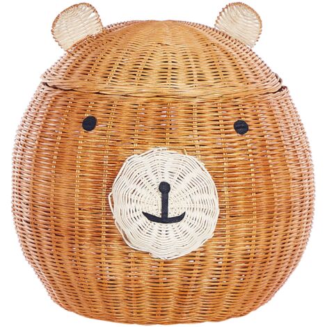 Kids Basket Teddy Bear HIMBA Rattan Natural