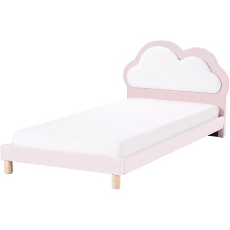 Kids Bed Cloud Velvet MAZOU 90 x 200 cm (EU Single) Pink