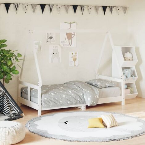 Kids Bed Frame White 80x160 cm Solid Wood Pine vidaXL