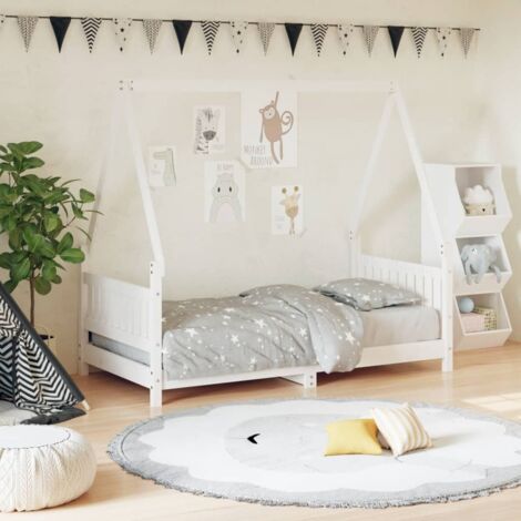 Kids Bed Frame White 80x160 cm Solid Wood Pine vidaXL