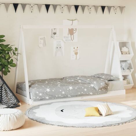 Kids Bed Frame White 80x200 cm Solid Wood Pine vidaXL