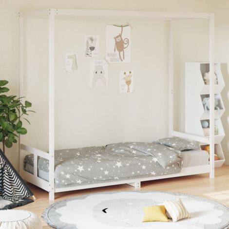 Kids Bed Frame White 80x200 cm Solid Wood Pine vidaXL