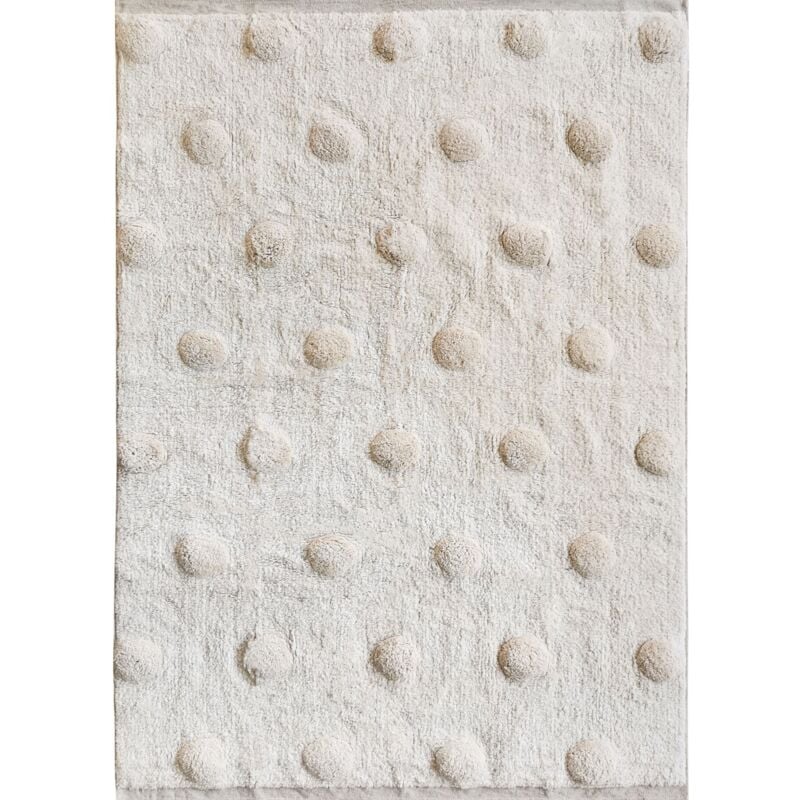 Thedecofactory - kids big dots - Tapis enfants lavable en coton écru 100x150