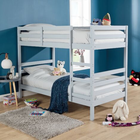 Kids Bunk Bed or Two Single Beds Pine Wood Slatted Base Childrens Furniture