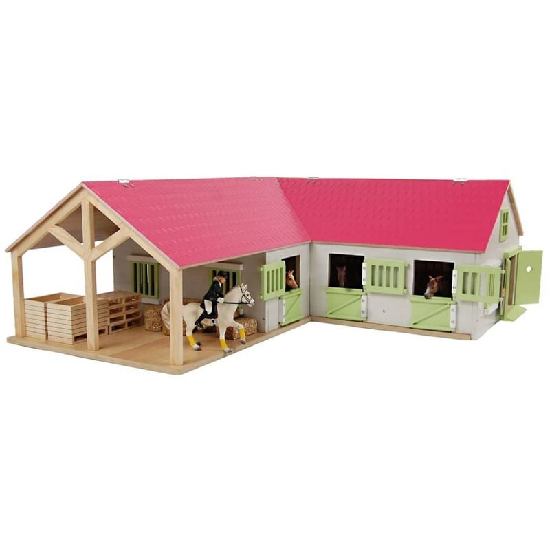 

Establo de caballos 1:24 rosa - Kids Globe