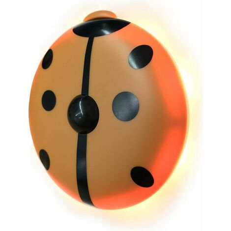 Kids Night Light with Motion Sensor, LED Bedside Lamp for Girls Bedroom, Personalized Kids Night Light, Ladybug Wall Lamp for Living Room, Balcony Decor, Gift Idea for Boy Woman (Yellow)