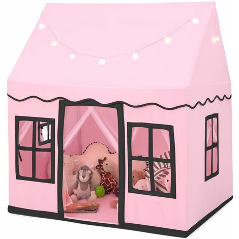 Kids Play Tent Indoor Kids Playhouse with Star Lights Toddler Castle Play Tent