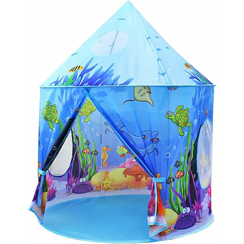 Kids Play Tents Ocean Blue Castle Children's Tent, Children's Teepee, Play Tent House, Baby Tent House, Baby Play House Garden Tent