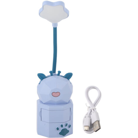 Kids Reading Light Cute Design USB Charging Warm Light 360 Degrees Gooseneck Adjustment Safe Material Kids LampPurple