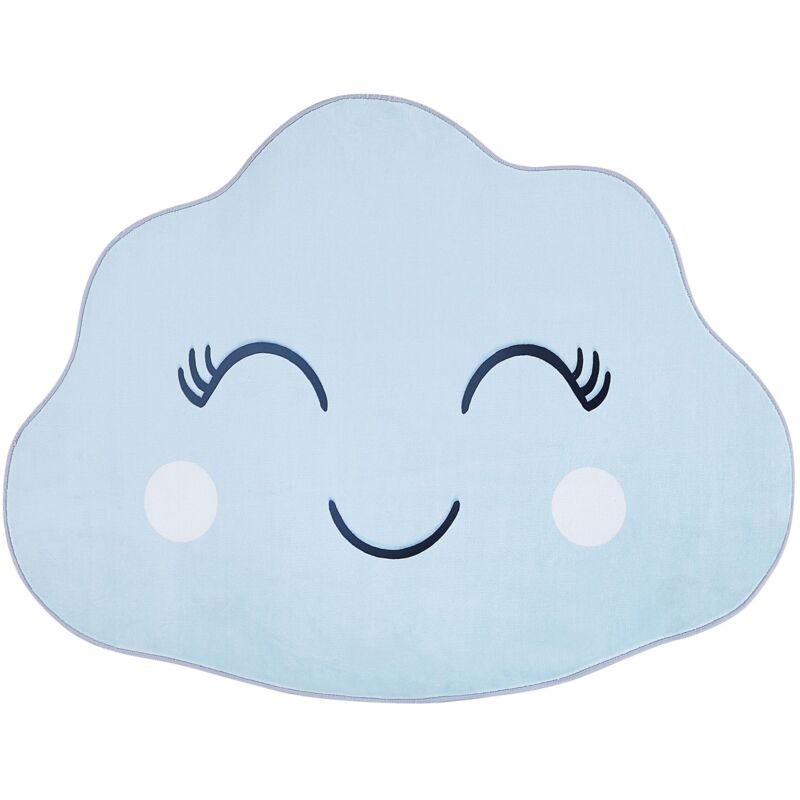Beliani Kids Rug Cumulus Light Blue 90 X 120 Cm