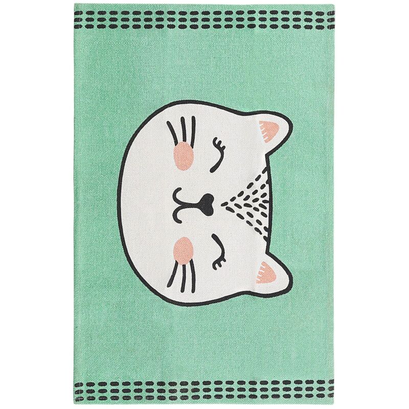 Beliani - Rectangular Small Area Rug Kids Room Nursery Cat Design 60 X 90 Cm Green Howrah