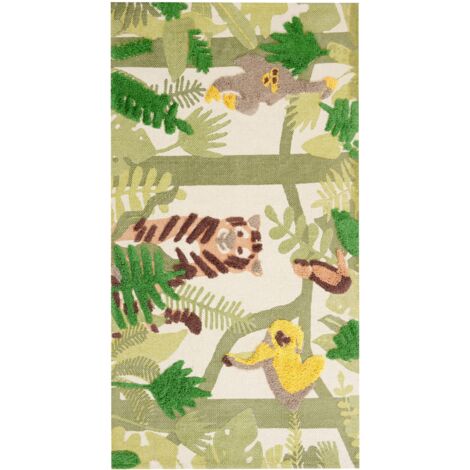 Kids Rug JANHTO Green 80 x 150 cm Cotton